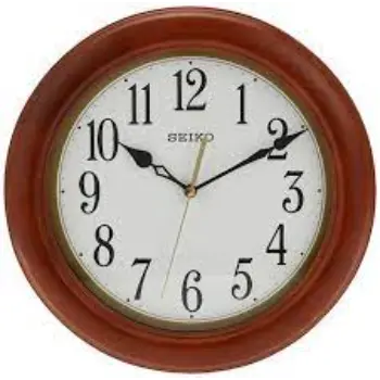  12 Inch Round Wood Classic Wall Clock 